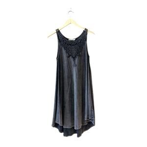 Paper Crane Gray Lace Neckline Summer Dress Size Small Heather Gray Boho